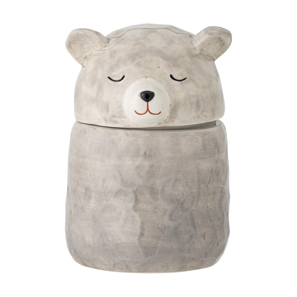 Puk Bear Stoneware Storage Jar with Lid 440ml - Grey