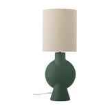 Sergio Stoneware Table Lamp with Linen Shade - Green