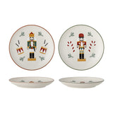 Jolly Stoneware Christmas Plates Set of 2 - Multi