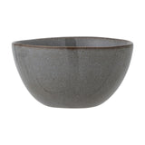 Sandrine Stoneware Bowl 15cm in grey, deep rounded shape with a softly uneven rim and finely speckled reactive glaze, shown on a plain white background.