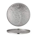Leila Floral Iron Tray - Silver