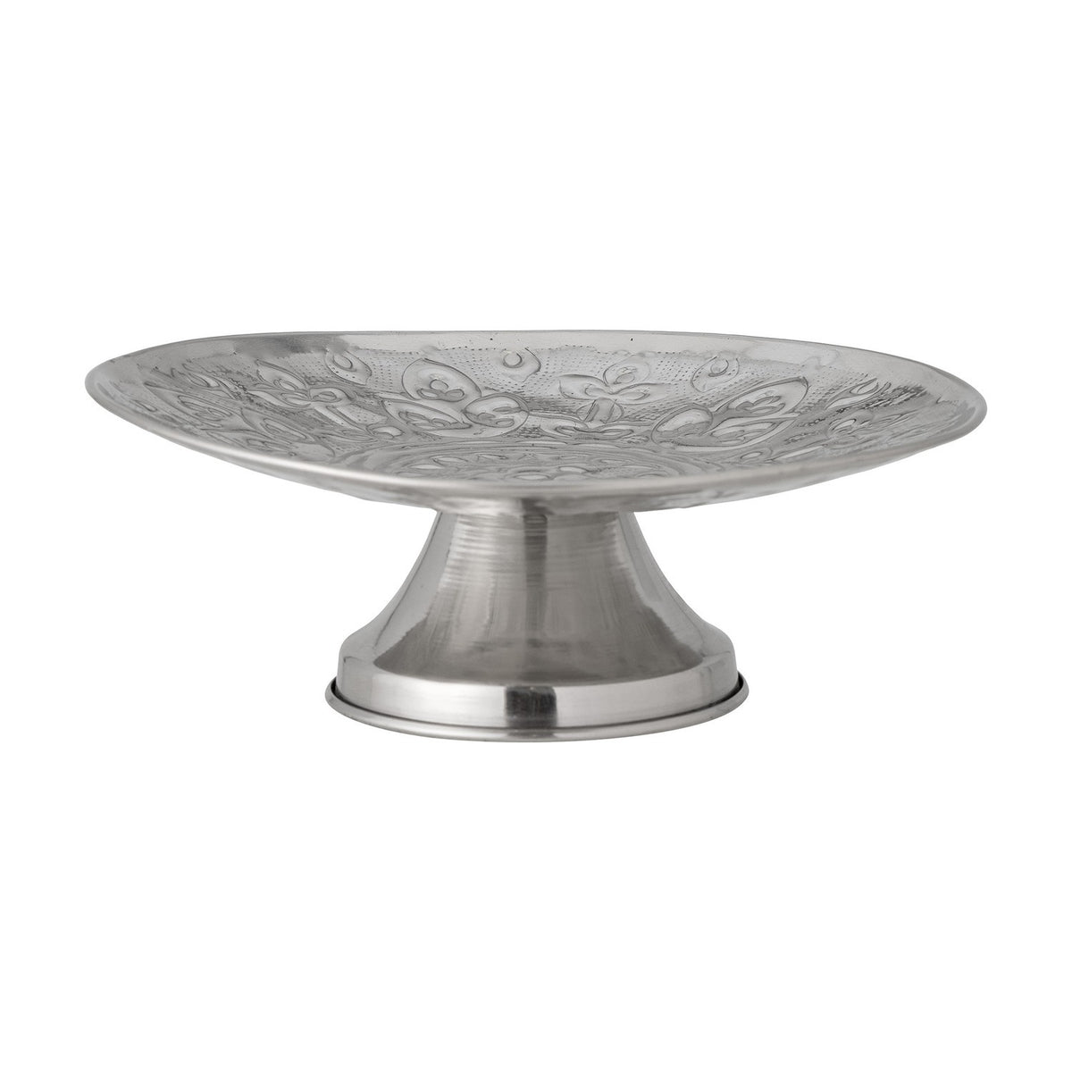 Litha Embossed Iron Tray - Silver
