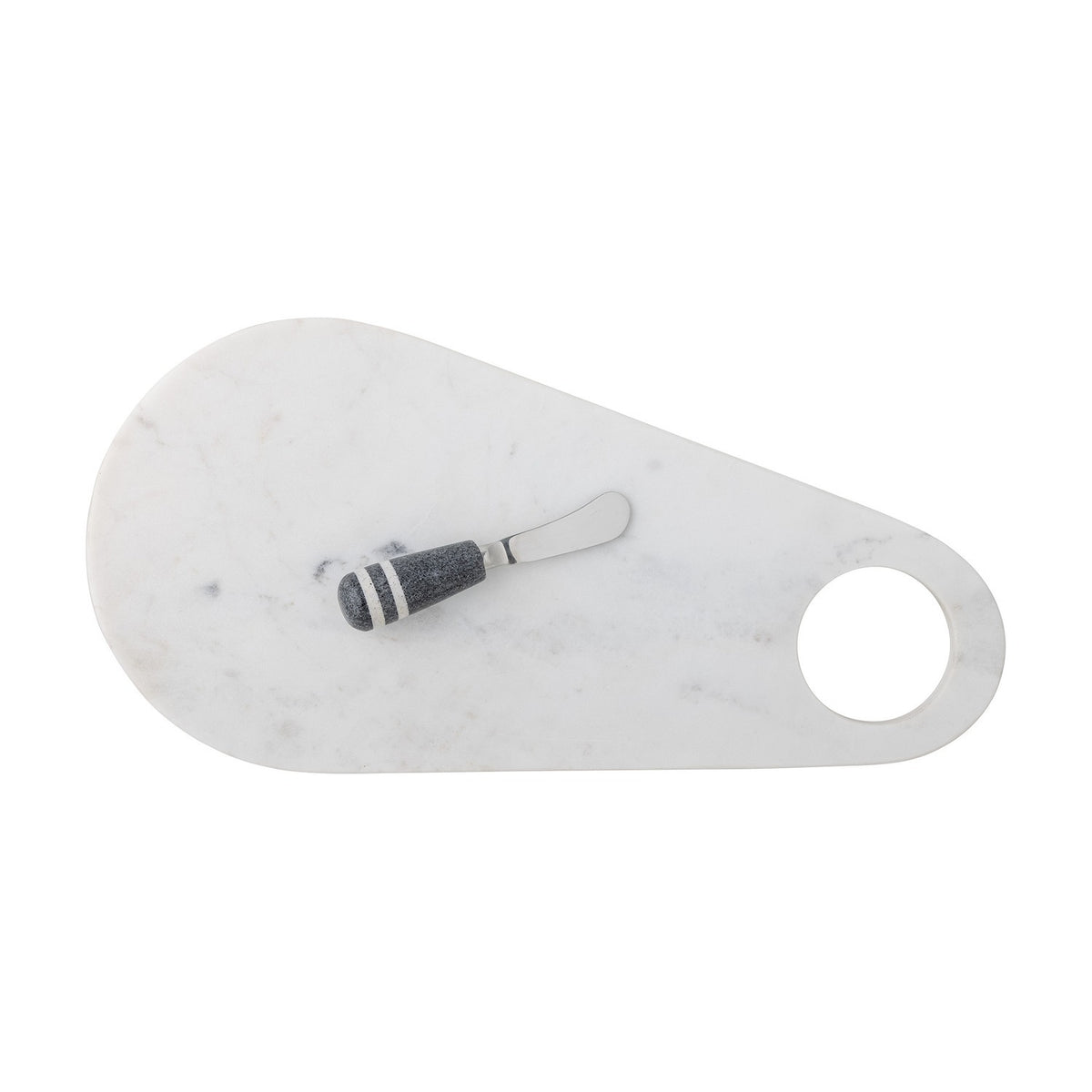 Abrielle Marble Serving Boards with Knives Set of 2 - White