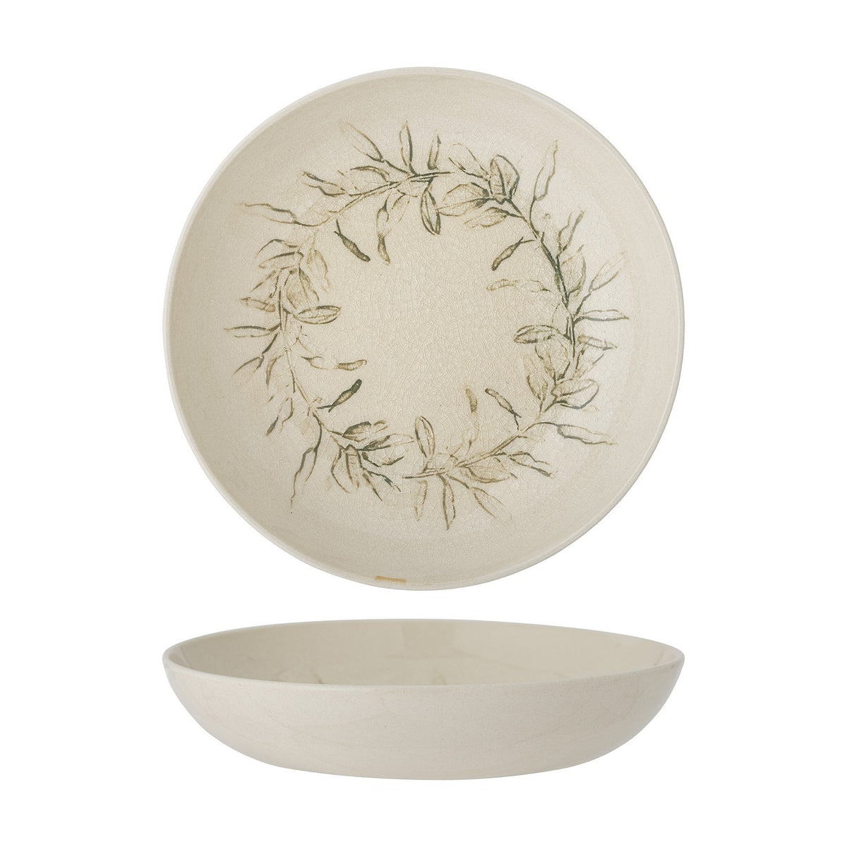 Hollie Crackle Stoneware Christmas Bowl 21cm - Cream