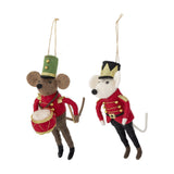 Peo Wool Christmas Tree Decorations 17cm Set of 2 - Red