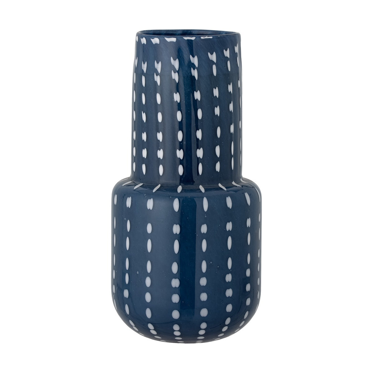 Mayim Dotted Glass Vase 35cm - Blue