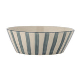 Begonia Striped Stoneware Bowl 23.5cm - Green