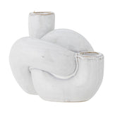 Haydn Stoneware Candle Holder - White