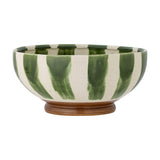 Shakti Striped Stoneware Bowl 26cm - Green
