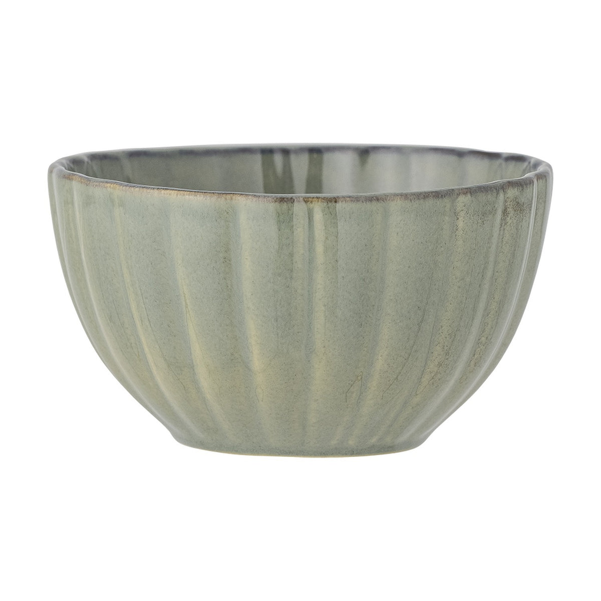 Latina Fluted Stoneware Bowl 9cm - Green