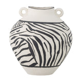 Togo Striped Stoneware Vase 26cm - White