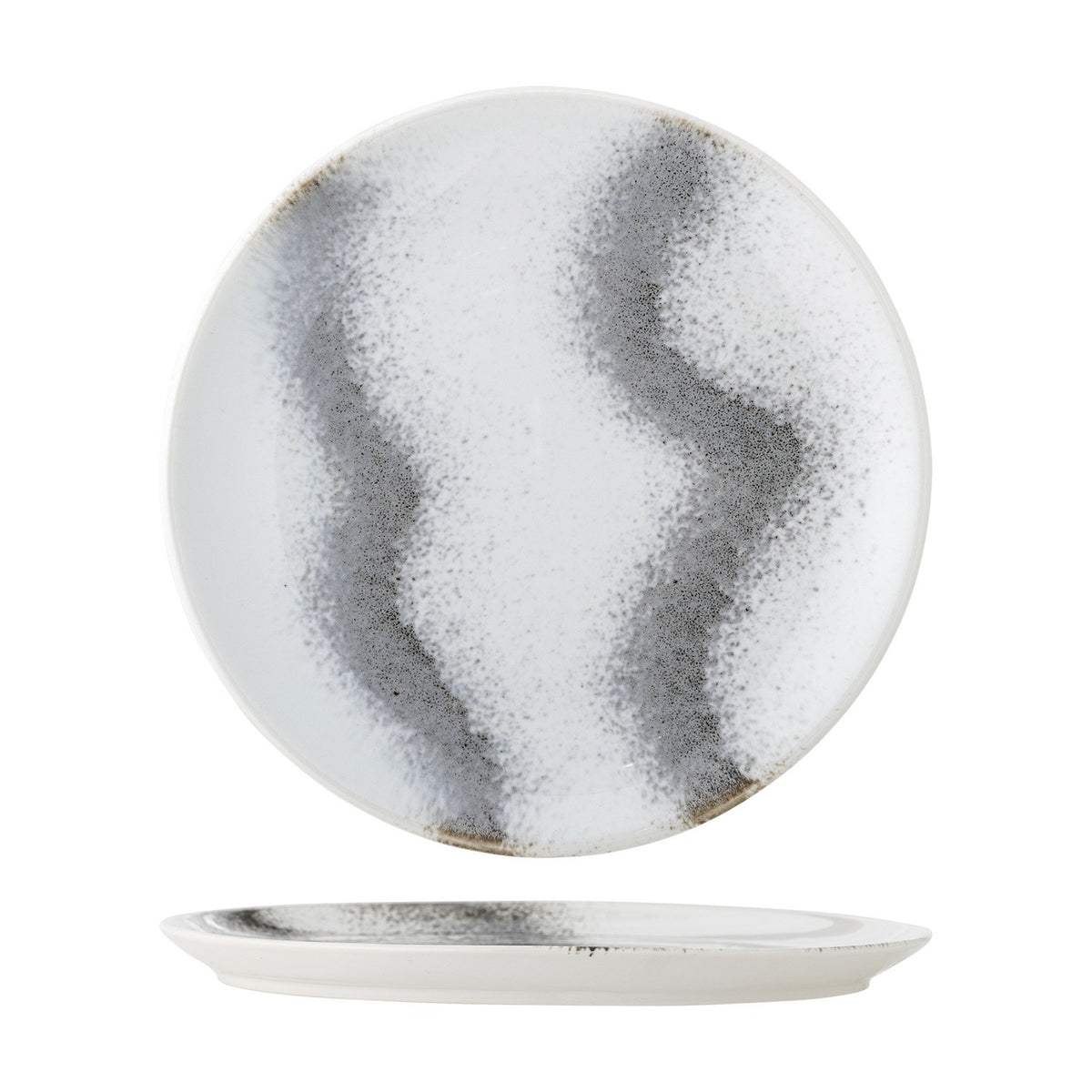 Paula Striped Stoneware Side Plate - White