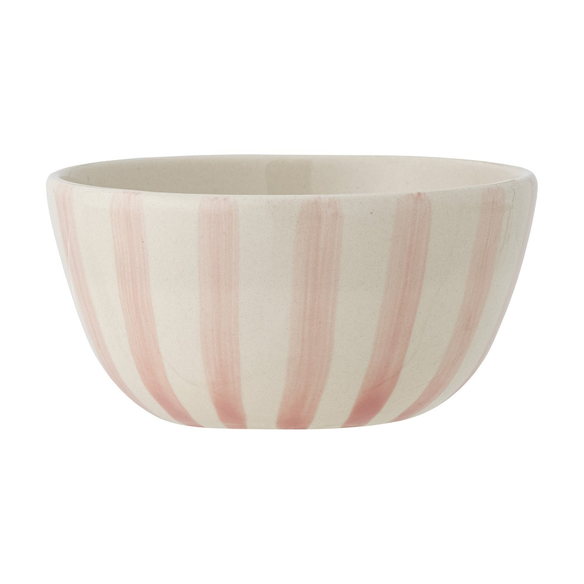 Begonia Striped Stoneware Bowl 14cm - Pink