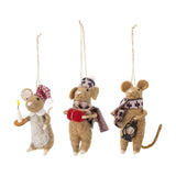 Peo Wool Christmas Tree Decorations Set of 3 - Brown