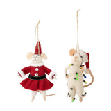 Peo Wool Christmas Tree Decorations Set of 2 - Red