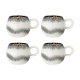 Paula Striped Stoneware Cups 275ml Set of 4 - Grey