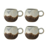 Paula Crackle Stoneware Cups 275ml Set of 4 - Grey