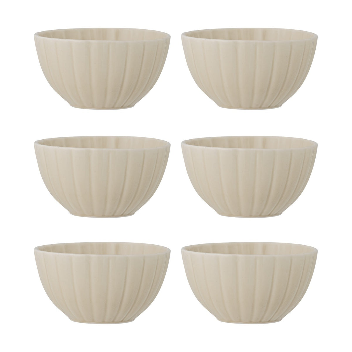 Latina Stoneware Bowls 12cm Set of 6 - Beige