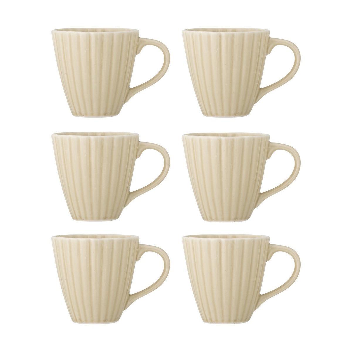Latina Stoneware Cups 220ml Set of 6 - Beige