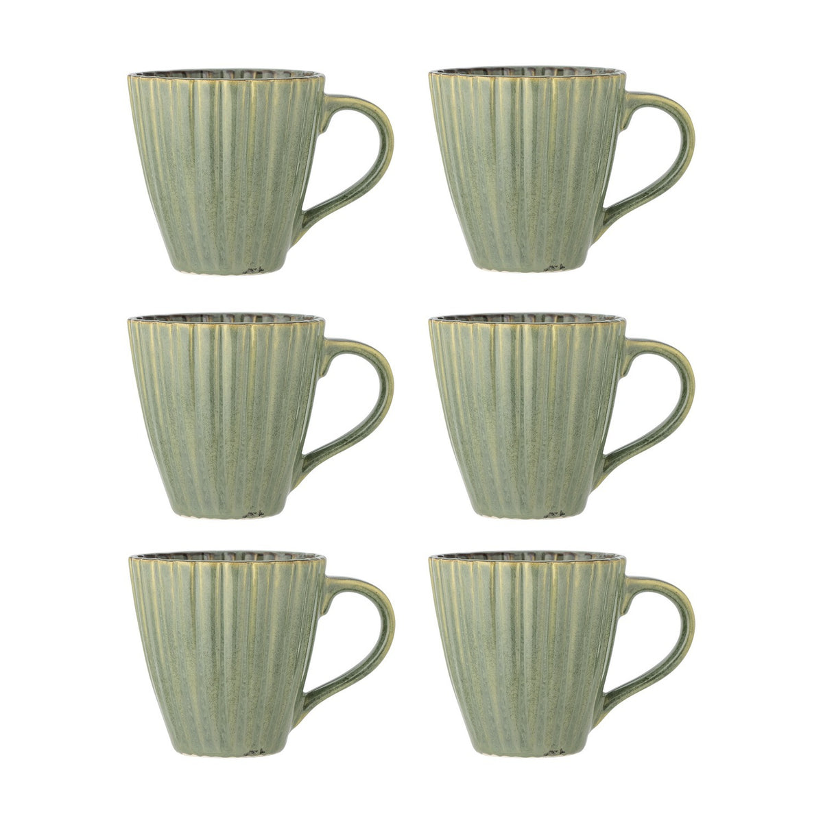 Latina Stoneware Cups 220ml Set of 6 - Green