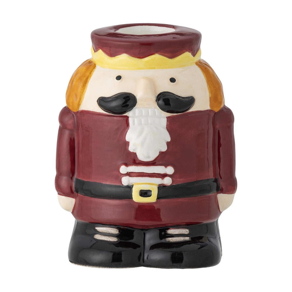 Feast Stoneware Christmas Candle Holder - Red