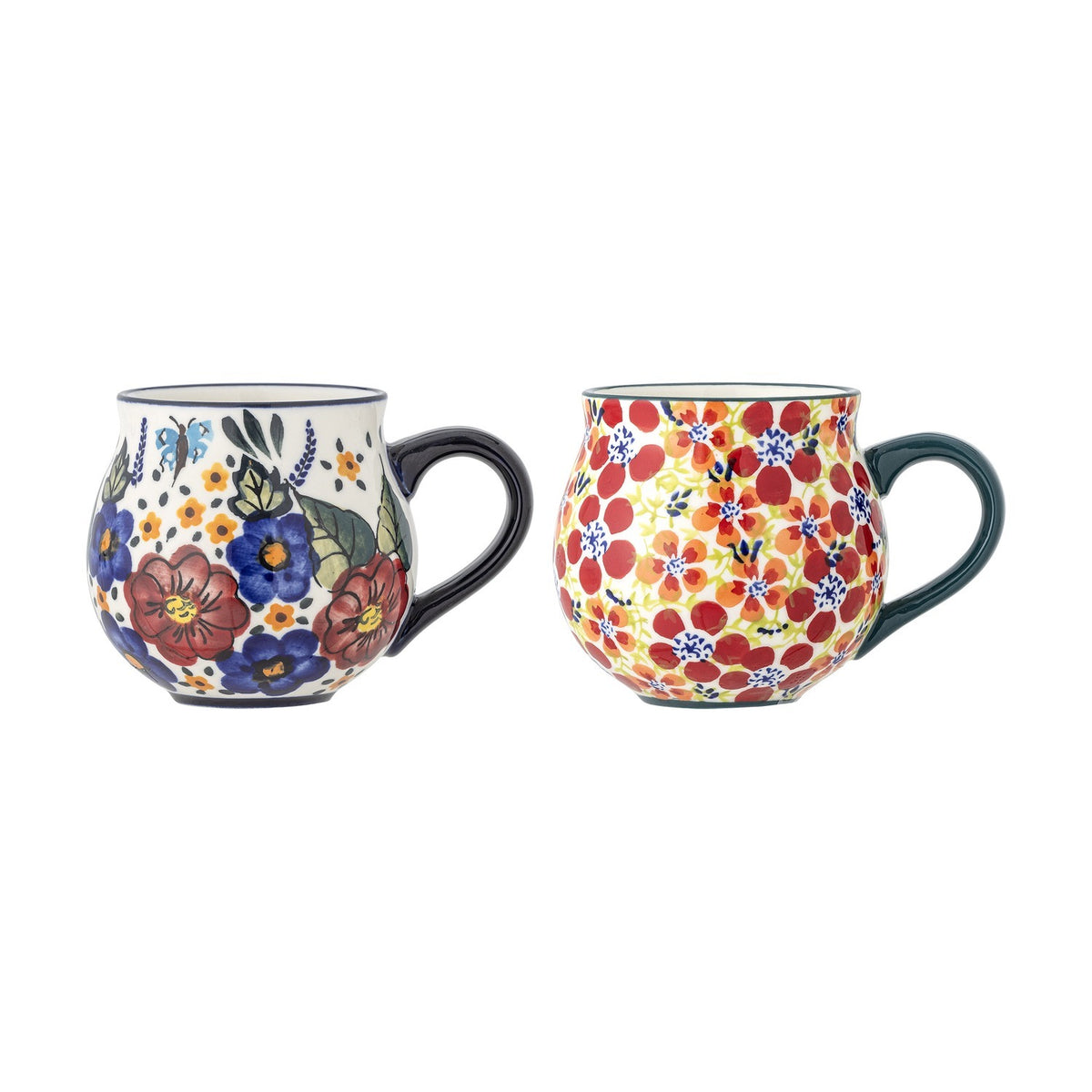Florist Floral Stoneware Cups 330ml Set of 2 - Multi