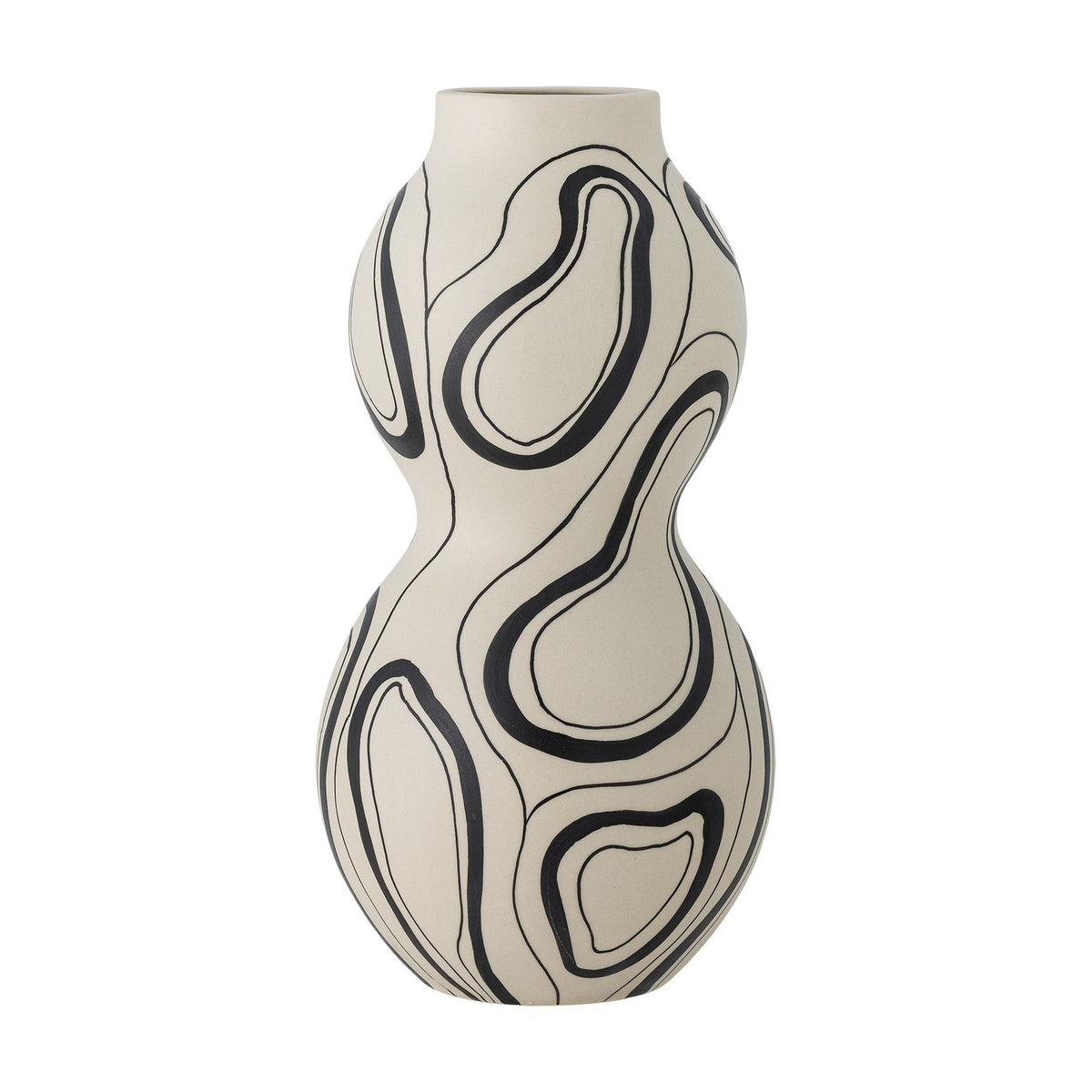 Nicola Gourd Stoneware Vase 34cm - Cream