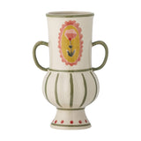 Odina Floral Stoneware Vase 21cm - Cream