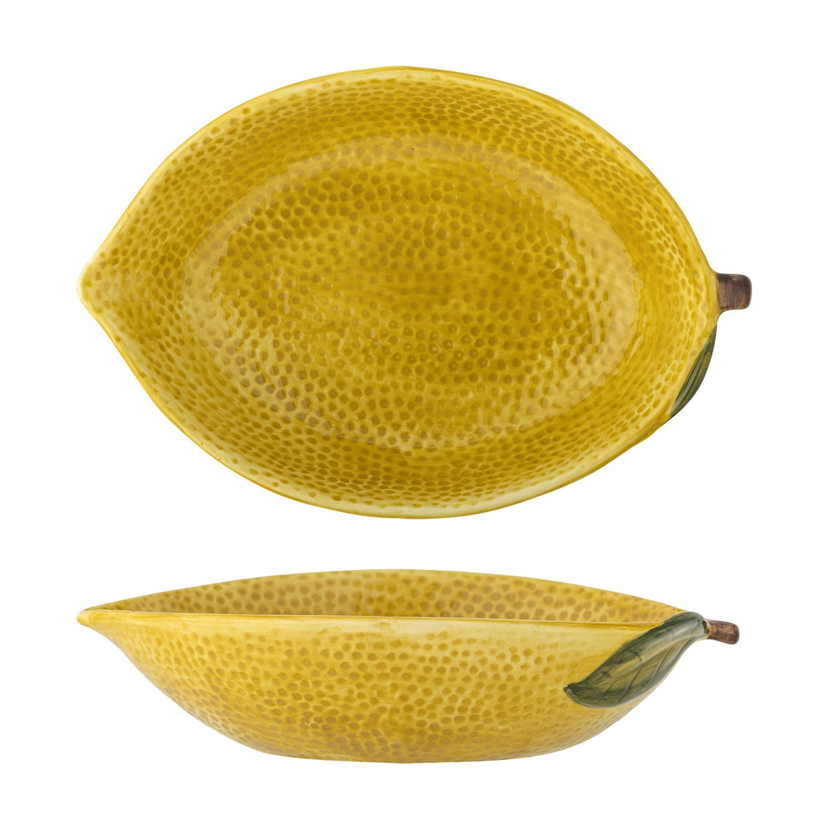 Limone Lemon Stoneware Bowl 26x18cm - Yellow