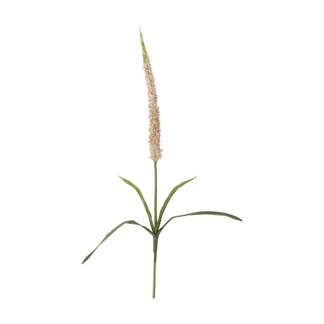 Artificial Foxtail Stem 73cm in pink, featuring a tapered flower spike and slender arching leaves on a single stem, shown on a plain white background.