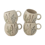 Bea Crackle Stoneware Cups 250ml Set of 4 - Cream