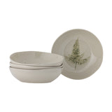 Bea Crackle Stoneware Deep Plates Set of 4 - Cream