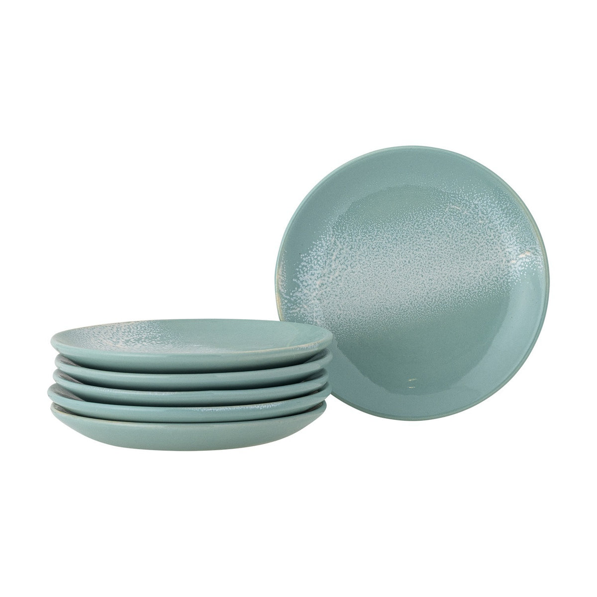 Safie Speckled Stoneware Plates Set of 6 - Green
