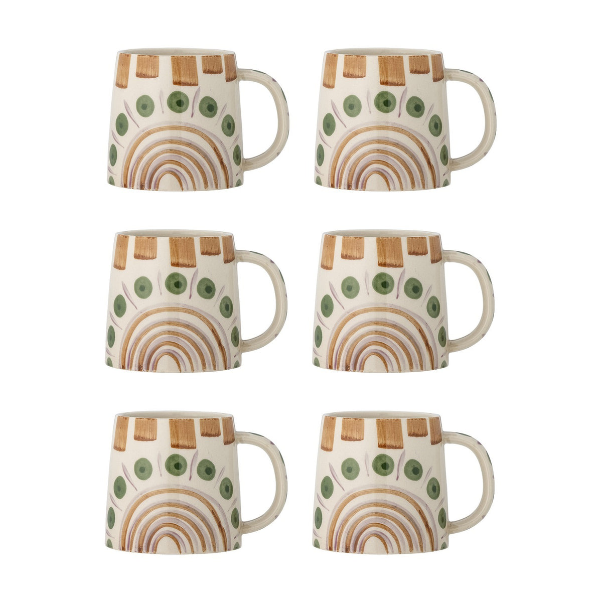Shama Stoneware Mugs 515ml Set of 6 - Multi