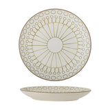 Maple Geometric Stoneware Dinner Plate - Cream