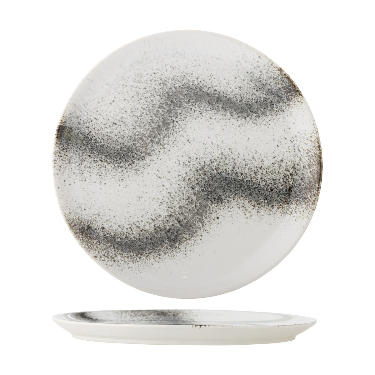 Paula Wavy Stoneware Dinner Plate - White