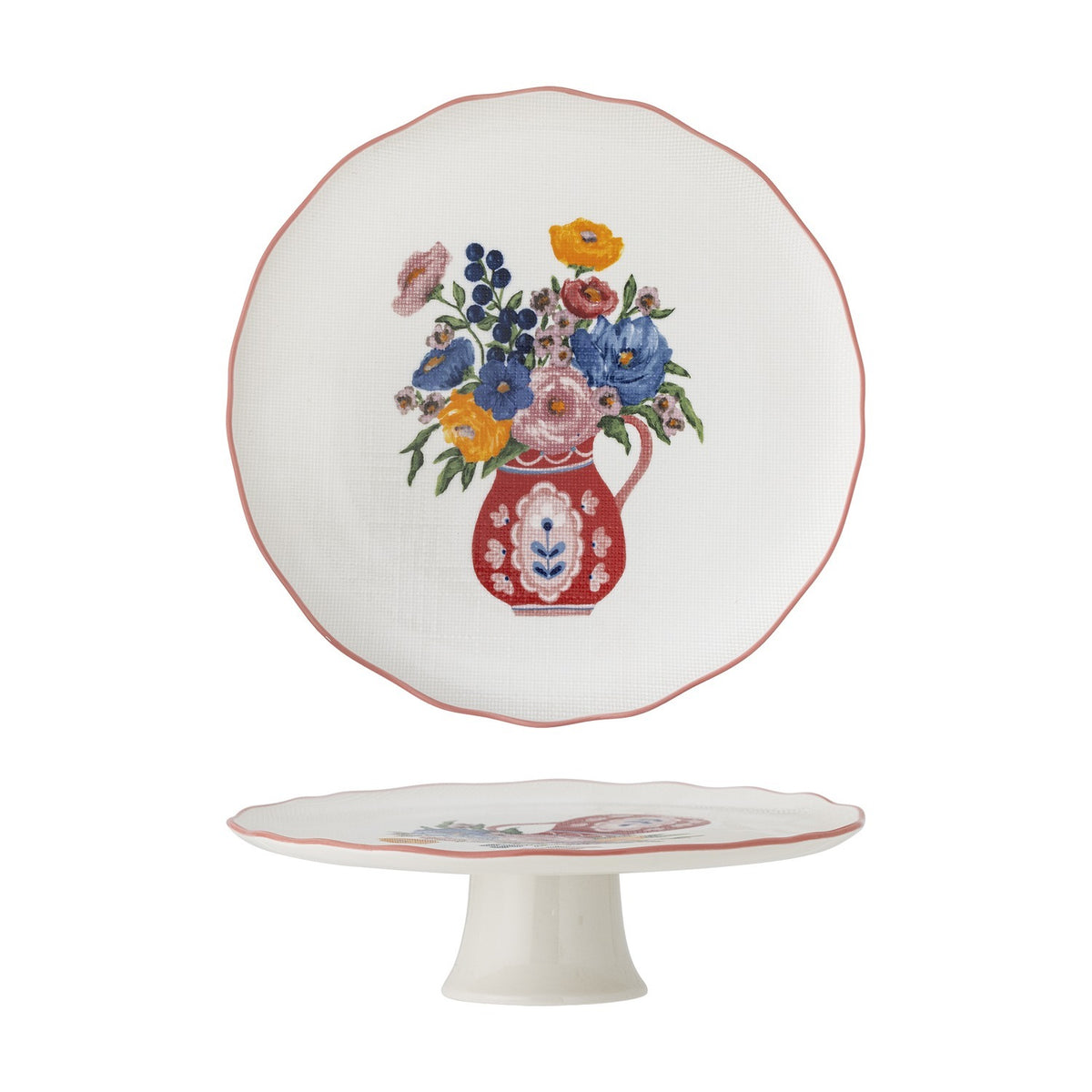 Dorothy Floral Stoneware Cake Stand - Multi