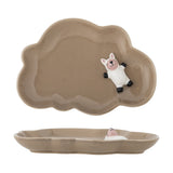 Dolly Cloud Stoneware Plate - Brown