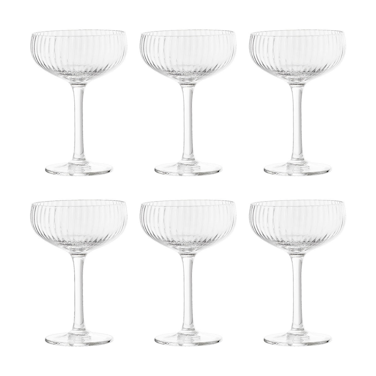 Astrid Champagne Glasses Set of 6 - Clear