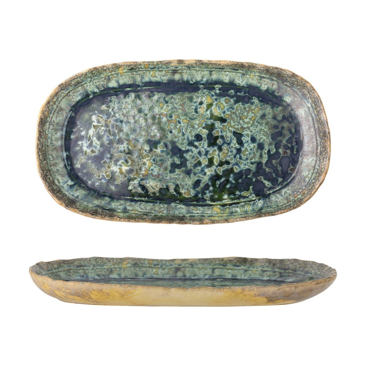 Milani Stoneware Platter 37x21cm - Green