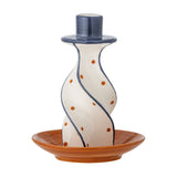Kairi Stoneware Candle Holder 15.5cm - Multi