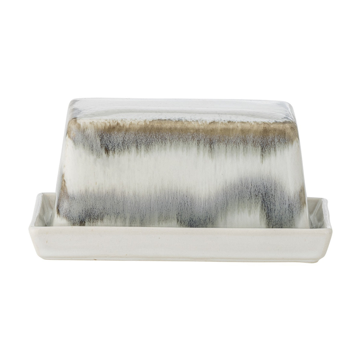 Paula Stoneware Butter Dish - White