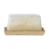 Paula Speckled Stoneware Butter Dish - Cream