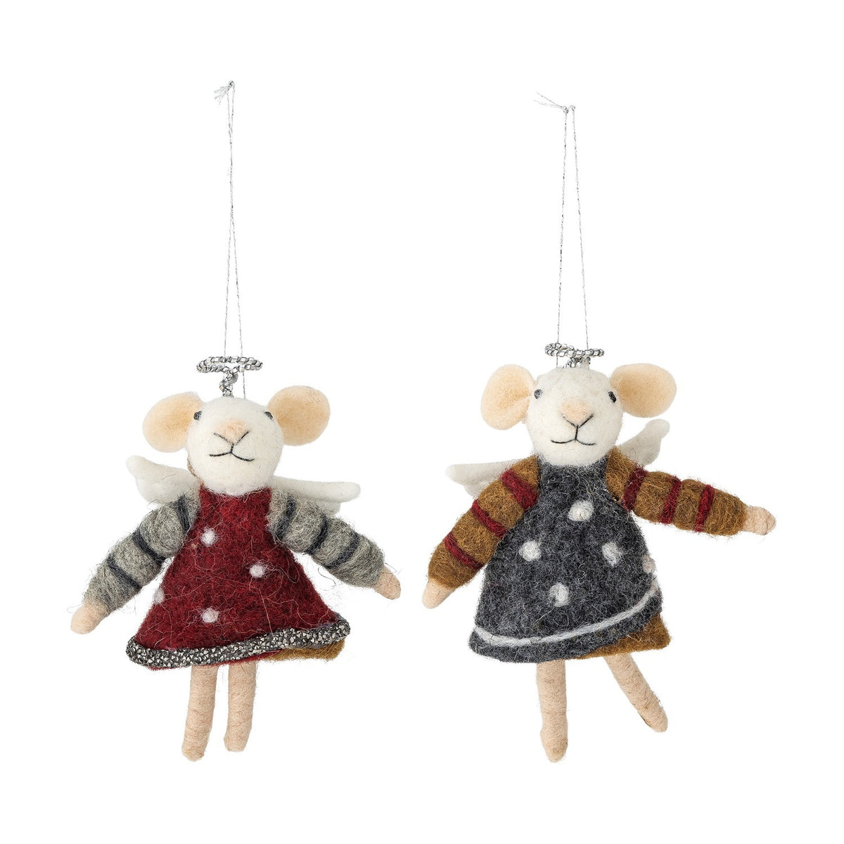 Peo Wool Christmas Tree Decorations Set of 2 - Multi