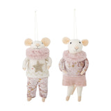 Peo Wool Christmas Tree Decorations Set of 2 - Pink