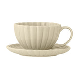 Latina Wavy Stoneware Cup & Saucer 220ml - Cream