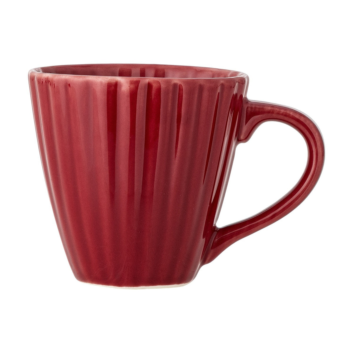 Latina Fluted Stoneware Cup 220ml - Red
