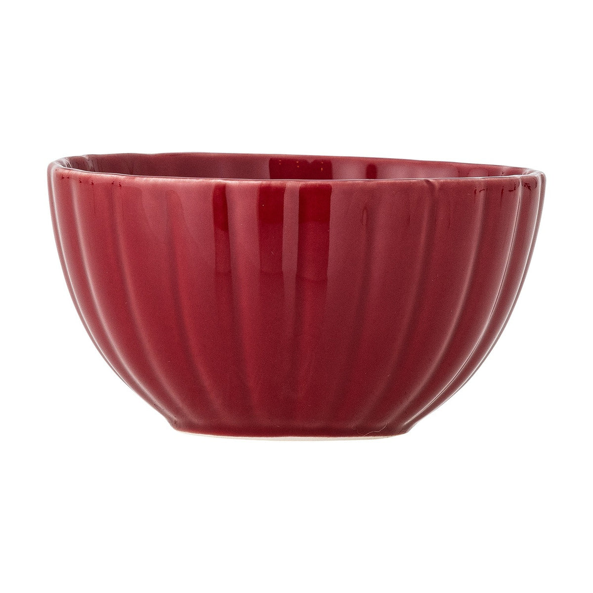 Latina Ribbed Stoneware Bowl 12cm - Red