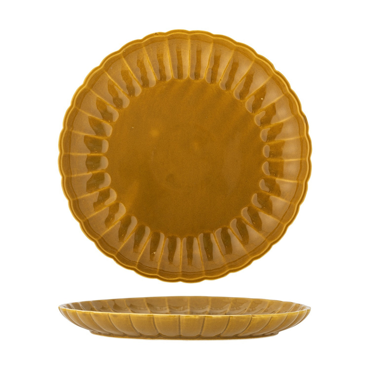 Latina Wavy Stoneware Dinner Plate - Yellow