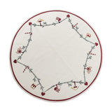 Yule Round Cotton Christmas Rug 110cm - Cream